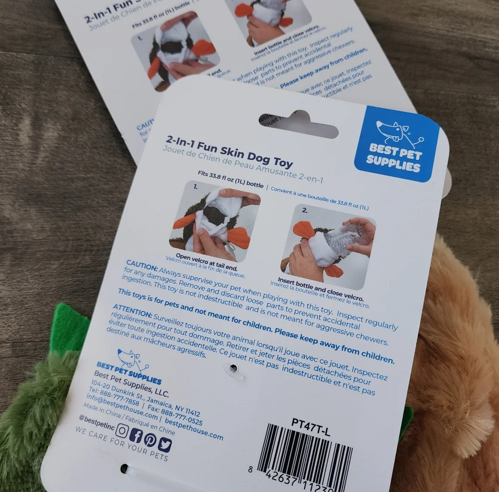 Best Pet Fun Skin Stuffing Free Squeak Toys NWT Large